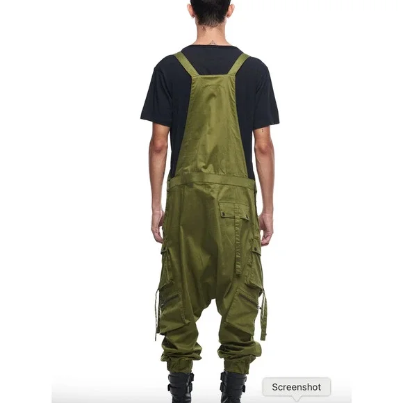 NWT Jonny Cota Studio CARGO OVERALLS IN GREEN Unisex Size XS